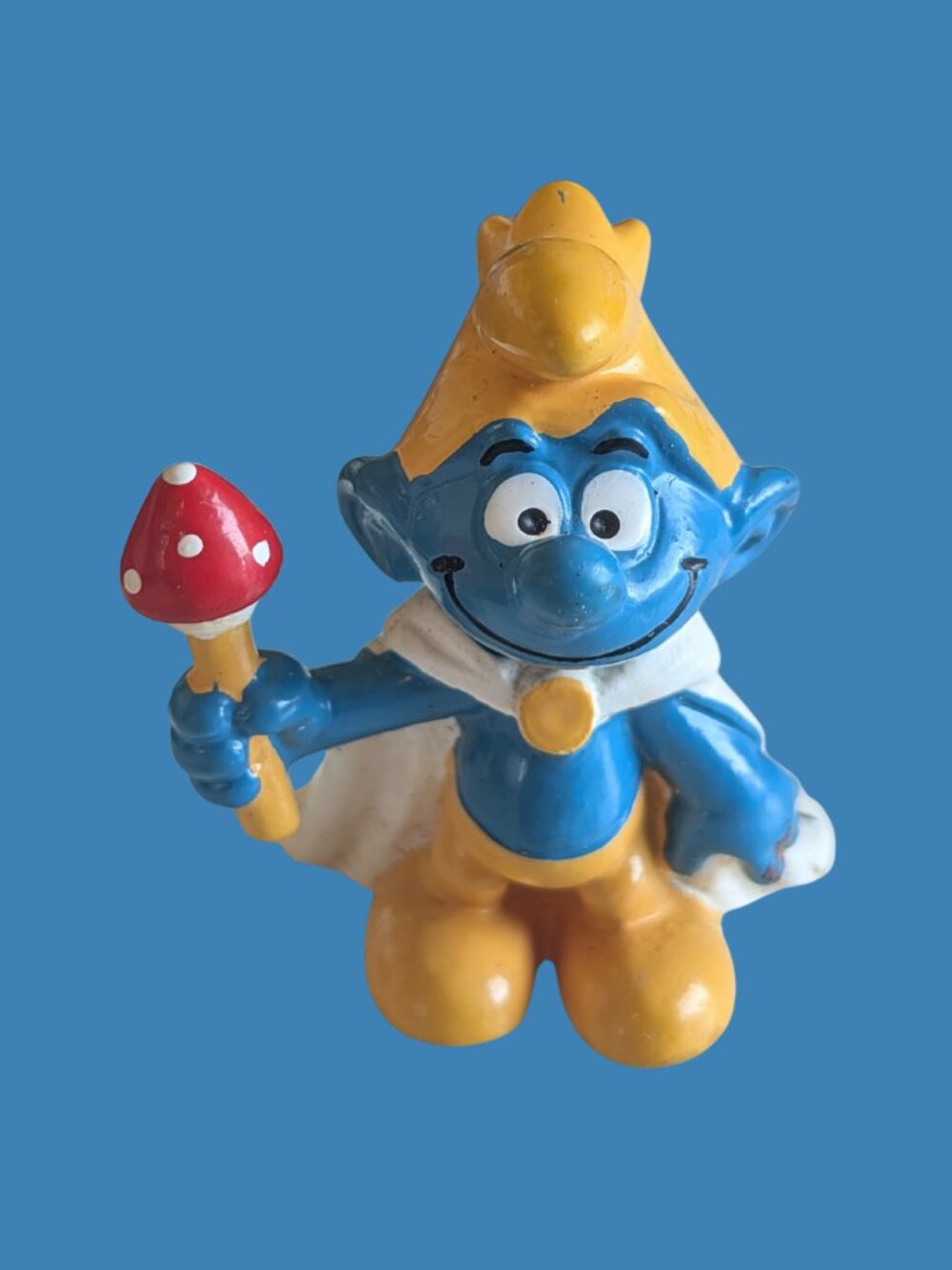 King Smurf Vintage PVC Figurine 1973 Peyo Schleich #20074 Collectible Retro Toy